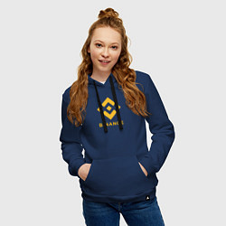 Толстовка-худи хлопковая женская BINANCE БИНАНС БИРЖА, цвет: тёмно-синий — фото 2