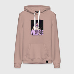 Толстовка-худи хлопковая женская Resident evil vampire, цвет: пыльно-розовый