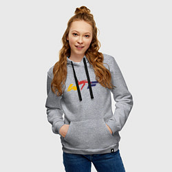 Толстовка-худи хлопковая женская Тхэквондо ВТФ Taekwondo WTF, цвет: меланж — фото 2