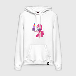 Толстовка-худи хлопковая женская My Little Pony Pinkie Pie, цвет: белый