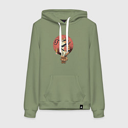 Женская толстовка-худи Кот самурай