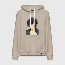 Толстовка-худи хлопковая женская Угэцу Мурата улыбается, цвет: миндальный