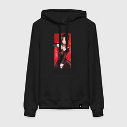 Толстовка-худи хлопковая женская Kaguya-sama, цвет: черный