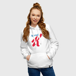 Толстовка-худи хлопковая женская Special k merch Essential, цвет: белый — фото 2