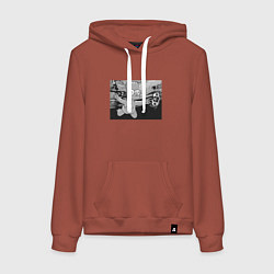 Толстовка-худи хлопковая женская Simpsons x Nirvana, цвет: кирпичный