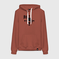 Толстовка-худи хлопковая женская Пираты Белоуса One Piece, цвет: кирпичный