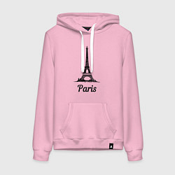 Толстовка-худи хлопковая женская Paris, цвет: светло-розовый