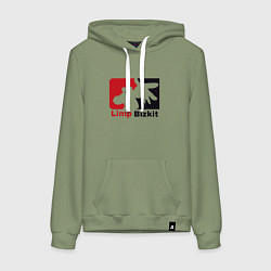 Толстовка-худи хлопковая женская Limp Bizkit, цвет: авокадо