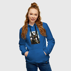 Толстовка-худи хлопковая женская Doomguy VS Freeman, цвет: синий — фото 2