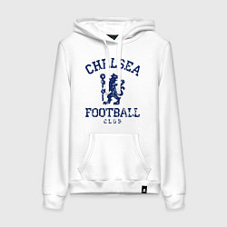 Толстовка-худи хлопковая женская Chelsea FC: Lion, цвет: белый
