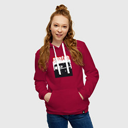 Толстовка-худи хлопковая женская Большой куш Гай Ричи, цвет: маджента — фото 2