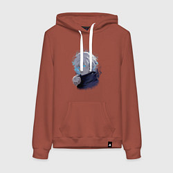 Толстовка-худи хлопковая женская Satoru Gojou, цвет: кирпичный