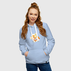 Толстовка-худи хлопковая женская Солнечный волк, цвет: мягкое небо — фото 2