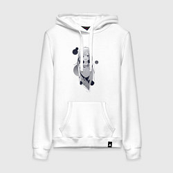 Толстовка-худи хлопковая женская Ёсида и Саю, цвет: белый