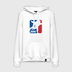 Толстовка-худи хлопковая женская Judo - Sport, цвет: белый