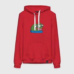 Толстовка-худи хлопковая женская Pepe happy Пепе хеппи, цвет: красный