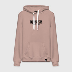 Толстовка-худи хлопковая женская DUNGEON MASTER ГАЧИМУЧИ ЧЁРНЫЙ ЛОГО, цвет: пыльно-розовый