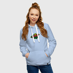 Толстовка-худи хлопковая женская Миннесота Уайлд логотип, цвет: мягкое небо — фото 2