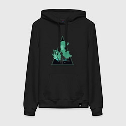 Толстовка-худи хлопковая женская Genshin Impact VentiВенти, цвет: черный