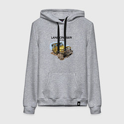 Толстовка-худи хлопковая женская Toyota Land Cruiser FJ 40 4X4, цвет: меланж