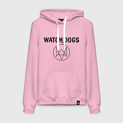 Толстовка-худи хлопковая женская Watch Dogs, цвет: светло-розовый