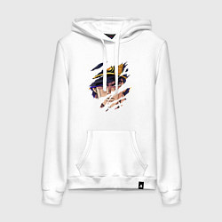 Толстовка-худи хлопковая женская JOJOS BIZARRE ADVENTURE, ГЛАВНЫЙ ГЕРОЙ, цвет: белый