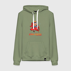 Толстовка-худи хлопковая женская RC planes, цвет: авокадо