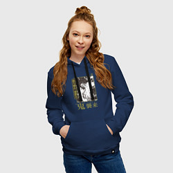 Толстовка-худи хлопковая женская Kokushibo Tsugikuni - Кокушибо Тсугикуни, цвет: тёмно-синий — фото 2