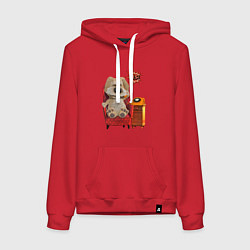 Толстовка-худи хлопковая женская Говорящий Бен, цвет: красный