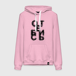 Толстовка-худи хлопковая женская Отстань! Удались!, цвет: светло-розовый