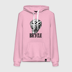 Толстовка-худи хлопковая женская Bicycle Skull, цвет: светло-розовый