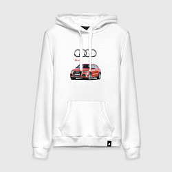 Толстовка-худи хлопковая женская Audi Germany Prestige, цвет: белый