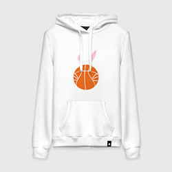 Толстовка-худи хлопковая женская Basketball Bunny, цвет: белый