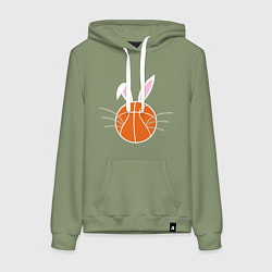 Толстовка-худи хлопковая женская Basketball Bunny, цвет: авокадо