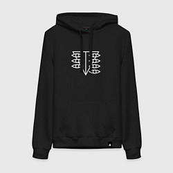 Толстовка-худи хлопковая женская Seele logo, цвет: черный