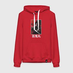 Толстовка-худи хлопковая женская Взгляд Хяккимару, цвет: красный