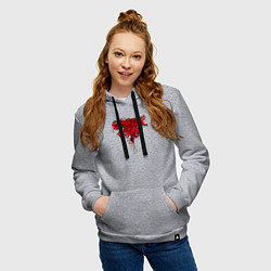 Толстовка-худи хлопковая женская Cannibal bleeding, цвет: меланж — фото 2