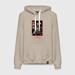 Толстовка-худи хлопковая женская Хяккимару защищает Дороро, цвет: миндальный