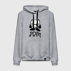 Толстовка-худи хлопковая женская Honda JDM Japan Gesture, цвет: меланж