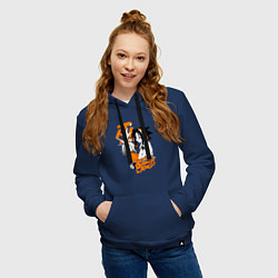 Толстовка-худи хлопковая женская ШАМАН КИНГ SHAMAN KING ЙО, цвет: тёмно-синий — фото 2