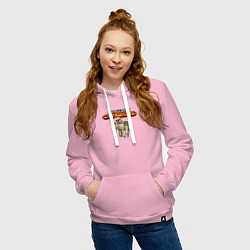 Толстовка-худи хлопковая женская Minecraft Iron Golem Video game, цвет: светло-розовый — фото 2