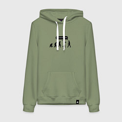 Толстовка-худи хлопковая женская Хватит меня преследовать!, цвет: авокадо
