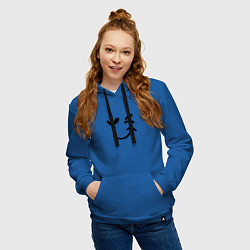 Толстовка-худи хлопковая женская Подмигивающий смайлик Граффити, цвет: синий — фото 2