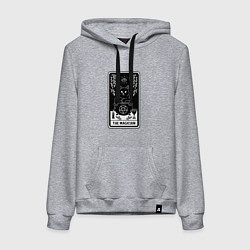 Толстовка-худи хлопковая женская The Magician Tarot card Волшебник карта Таро, цвет: меланж