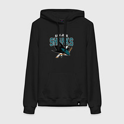 Толстовка-худи хлопковая женская SAN JOSE SHARKS NHL, цвет: черный