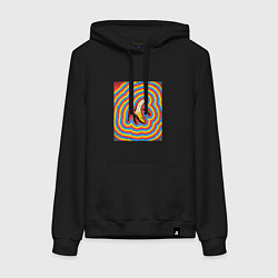 Толстовка-худи хлопковая женская Гипнотический Банан Hypnosis Banana, цвет: черный