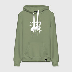 Толстовка-худи хлопковая женская Draw white logo - Ant, цвет: авокадо