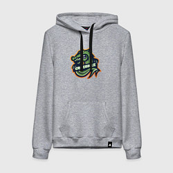 Толстовка-худи хлопковая женская Крокодил Дракон, цвет: меланж