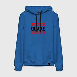 Толстовка-худи хлопковая женская Quake: таблички Ultimate и Best Player, цвет: синий
