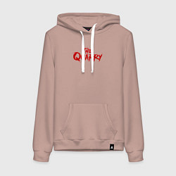 Толстовка-худи хлопковая женская The Quarry logo, цвет: пыльно-розовый